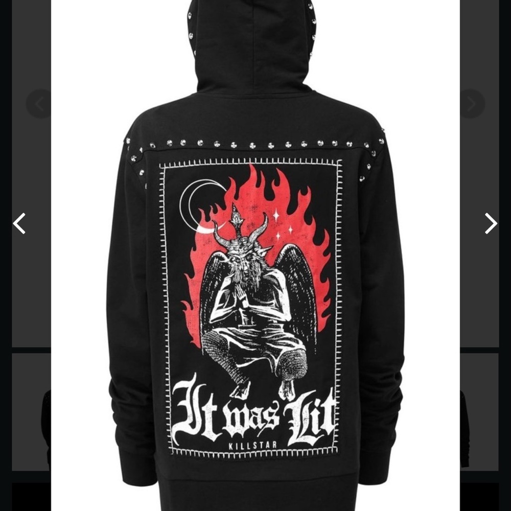 SOLD OUT Killstar “It Was Lit” Studded Zip Hoodie Punk Goth Jacket